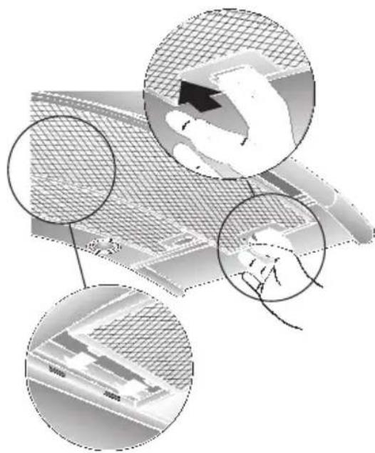 NEFF D79M5N0 - Removing and inserting the metal grease filters: - 1