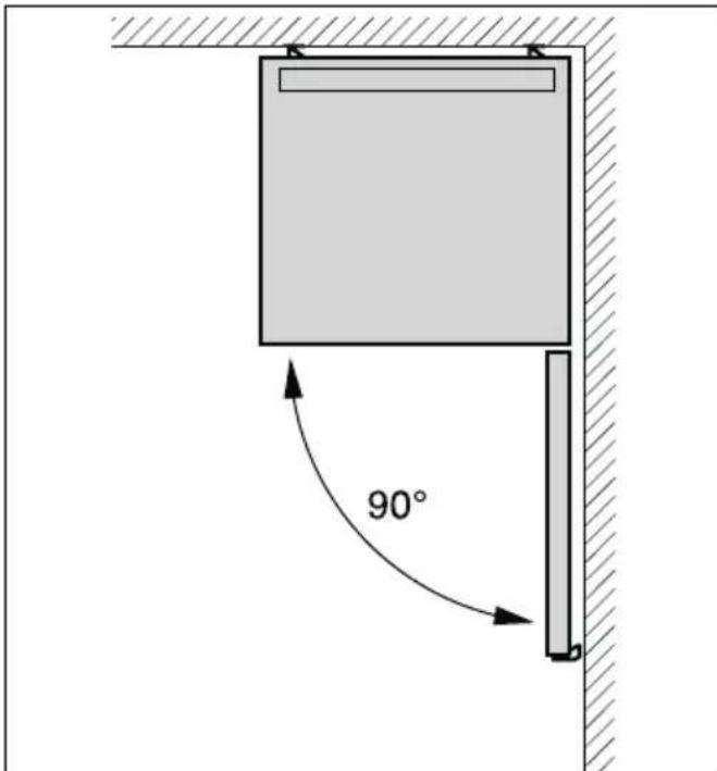 BOSCH KSV36AI30 - Afstand tot de wand - 1
