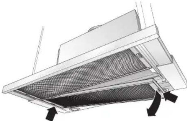 NEFF D4972X0GB - Metalen vetfilters verwijderen en aanbrengen: - 1