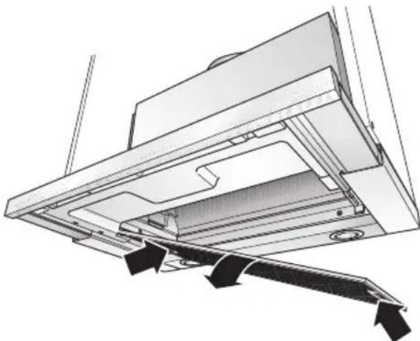 NEFF D4672X0GB - Removing and inserting the metal-mesh grease filters: - 2
