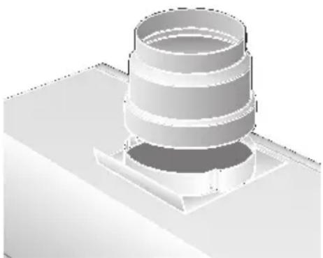 NEFF D4618X0GB - Connecting the 100 mm exhaust-air pipe: - 1