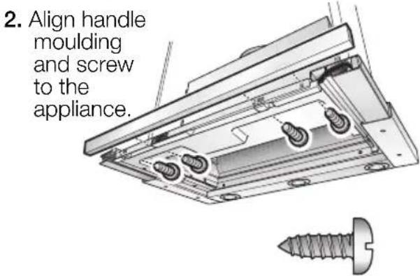 SIEMENS LI46931GB - Attaching the handle moulding: A handle moulding must be attached to the filter drawer. - 2