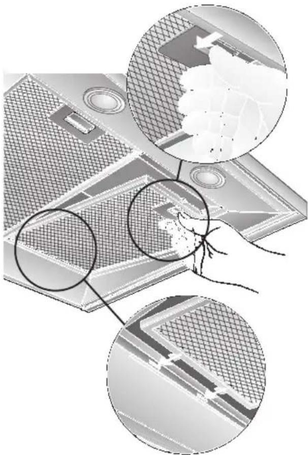 SIEMENS LC959TA60 - Removing and inserting the metal grease filters: - 1