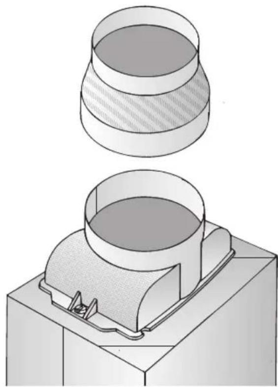 BOSCH DKE945M - Branchement du conduit d'évacuation  100 mm: - 1