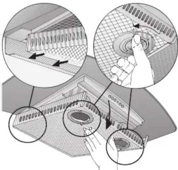 SIEMENS LC755GB60 - Removing and inserting the metal grease filters: - 1