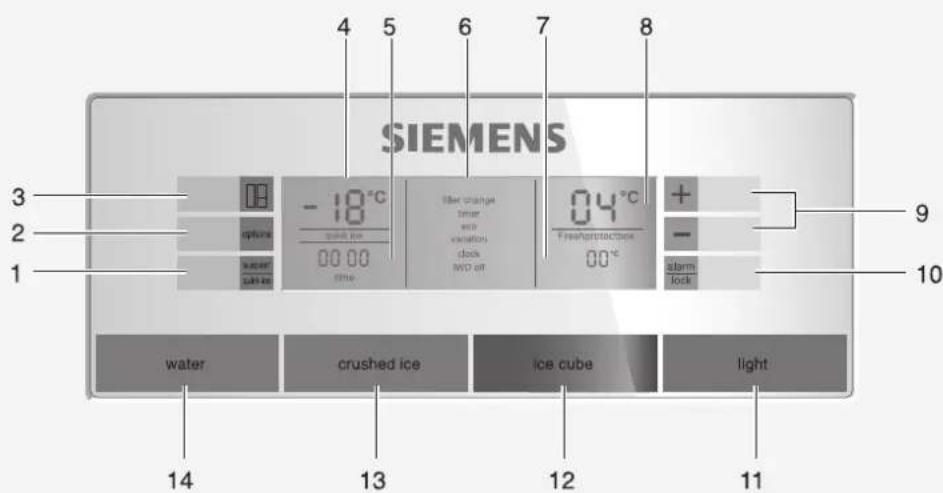 SIEMENS KA62DS51 - Bedieningspaneel en display - 1