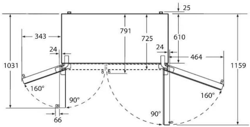 SIEMENS KA62DS51 - Angolo di aperatura della porta - 1