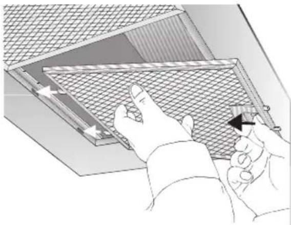 NEFF D69B20N0 - Aus- und Einbauen der Metall-Fettfilter: - 1