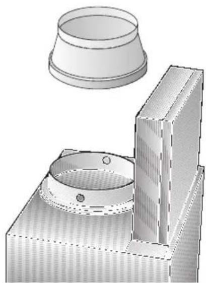 NEFF D86D35N0 - Collegamento del tubo di scarico 120 mm: - 1