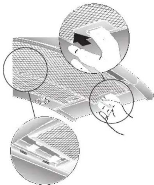 NEFF D86D35N0 - Removing and inserting the metal grease filters: - 1