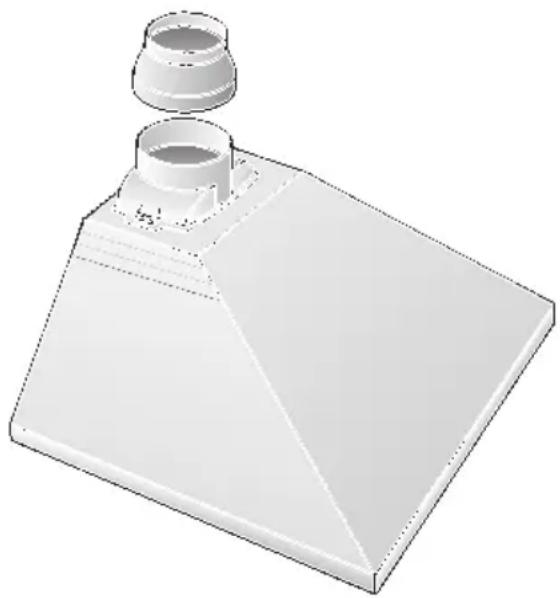 NEFF D69B20S0 - Connecting a 100 mm exhaust-air pipe: - 1