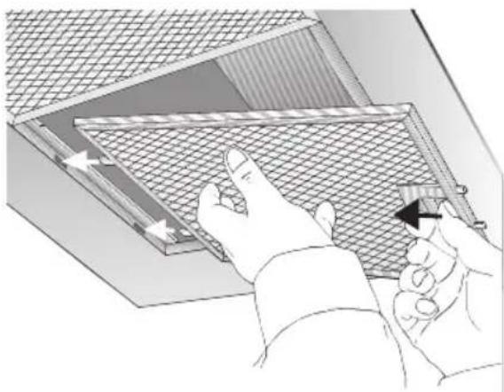 SIEMENS LC757WA20 - Removing and inserting the metal grease filters: - 1