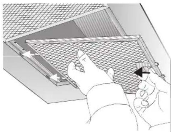 SIEMENS LC757WA20 - Aus- und Einbauen der Metall-Fettfilter: - 1