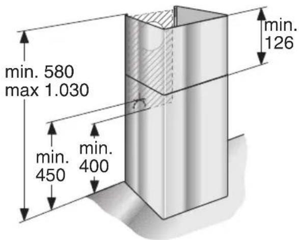 BOSCH DWW126950 - Appliance dimensions Exhaust air - 1