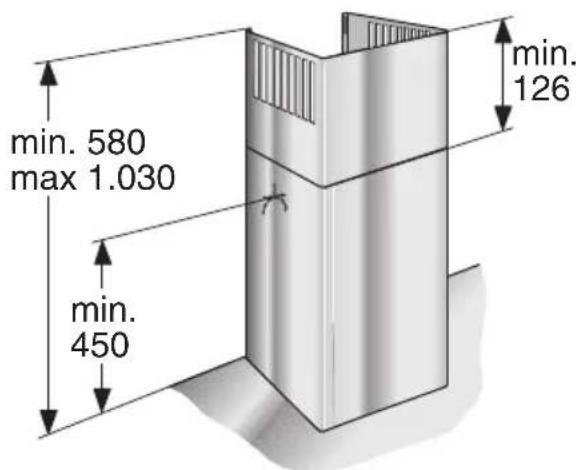BOSCH DWW126950 - Cotes de l'appareil (recyclage de l'air) - 1