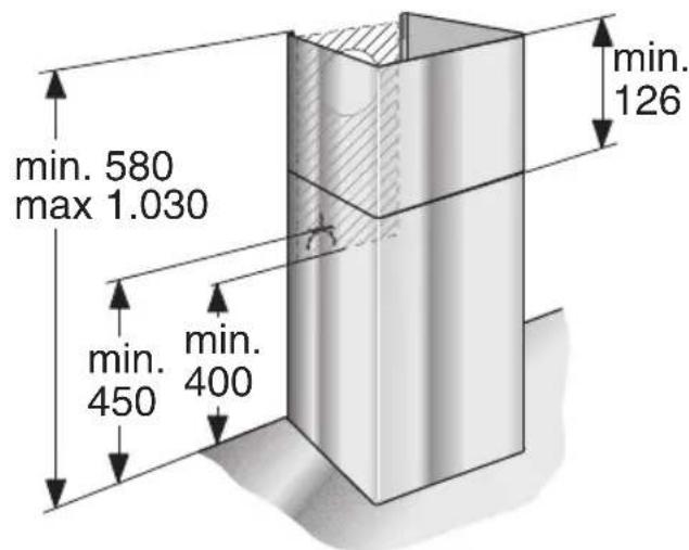 BOSCH DWB063651 - Appliance dimensions Exhaust air - 1