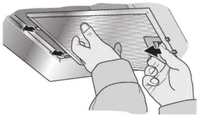 BOSCH DWB099750 - Removing and installing the metal-mesh grease filters - 1