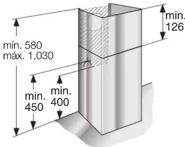 BOSCH DWT073650 - Cotas del aparato Evacuacion del aire al exterior - 1