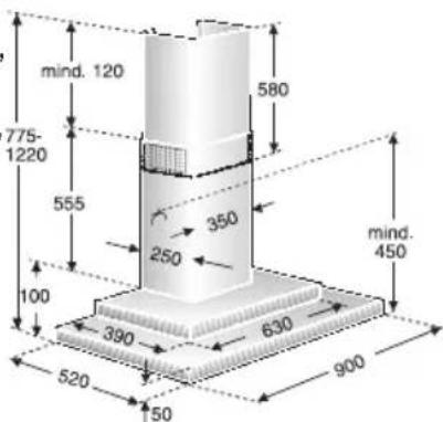 BOSCH DWT096950 - Si el aire es evacuado pasando a través de la pared exterior, deberá utilizarse una caja mural telescópica. - 6