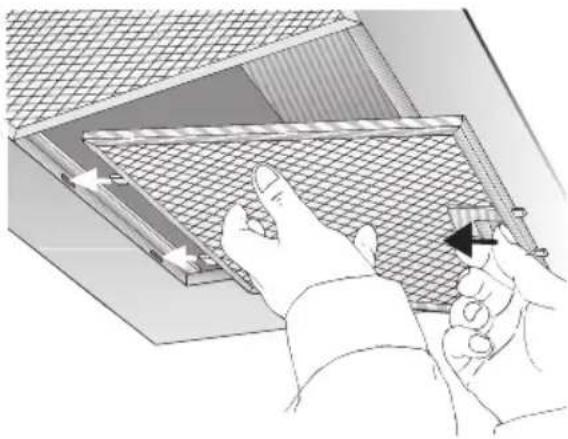BOSCH DWT096950 - Aus- und Einbauen der Metall-Fettfilter: - 1