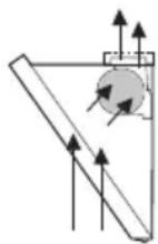 Technical diagram of a mechanical assembly with labeled components and directional arrows indicating motion or assembly.