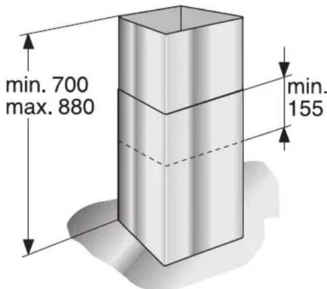 BOSCH DIB095850 - Cotas del aparato Evacuación del aire al exterior - 1