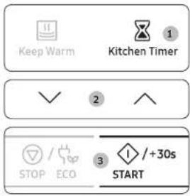 SAMSUNG MS22M8054AKEN - Een nagaartijd instellen (Keukentimer) - 1
