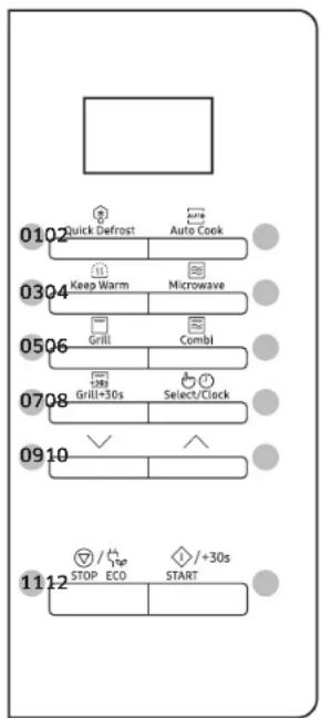 SAMSUNG MG23K3513AS - Control panel - 1