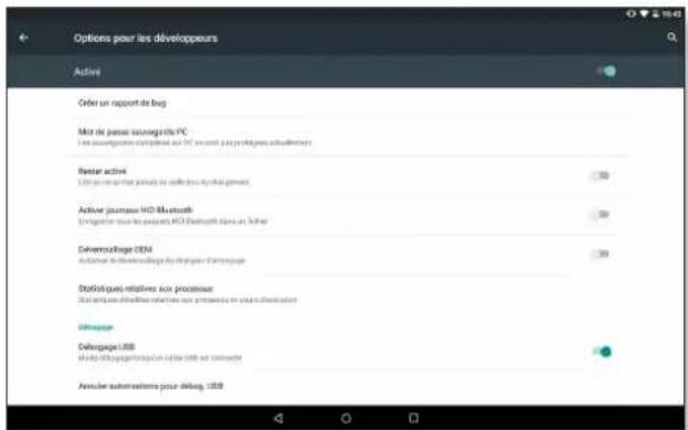 bq Aquaris M10 - } OPTIONS POUR LES DÉVELOPPEURS - 1