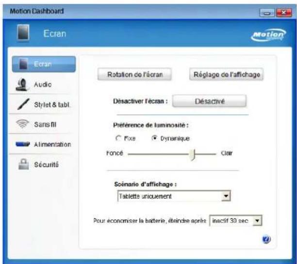 Motion Computing C5 - Pour démarrer Motion Dashboard - 1