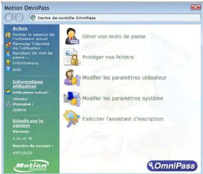 Motion Computing C5 - Pour démarrer Motion OmniPass - 1