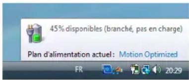 Motion Computing C5 - Pour contrôle l'etat de la batterie à partir de la zone de notification - 1