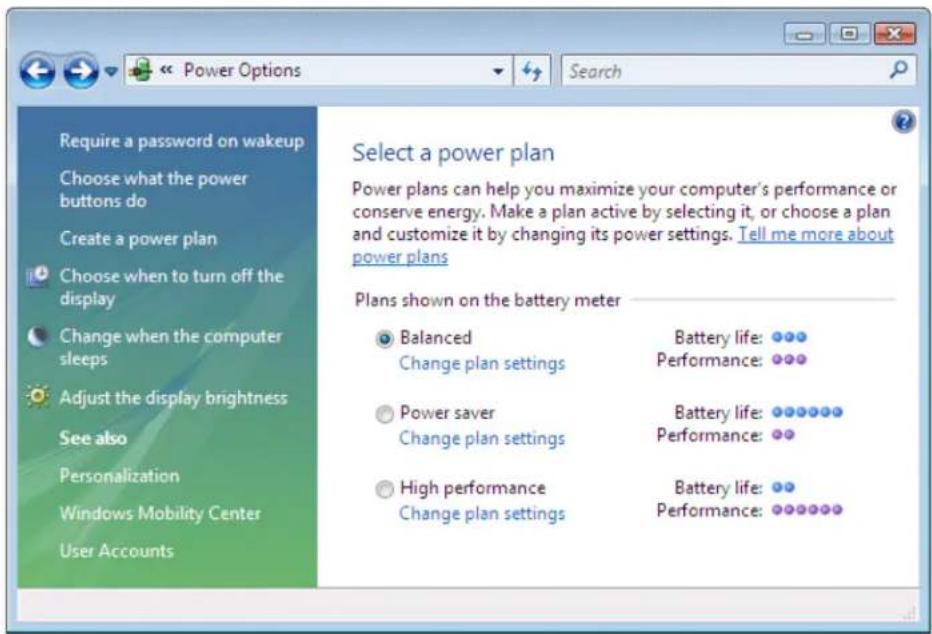 Motion Computing J3400 - Pour sélectionner un scénario d'alimentation - 1