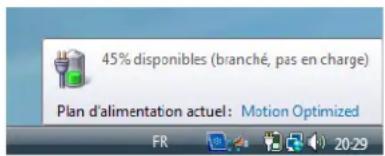 Motion Computing J3400 - Pour contrôler la charge de la batterie - 1