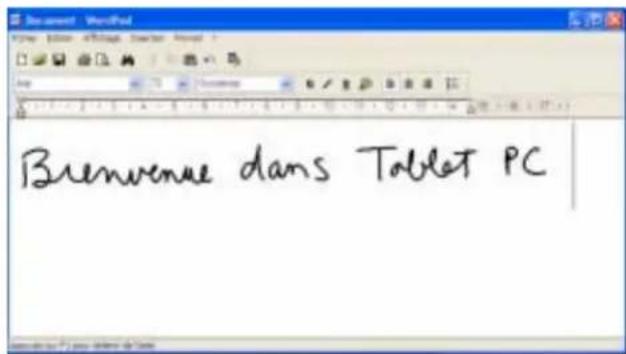 Motion Computing M1300 - "Envoi en tant que saisie manuscrite" (écriture et dessins) depuis le Panneau de saisie - 1