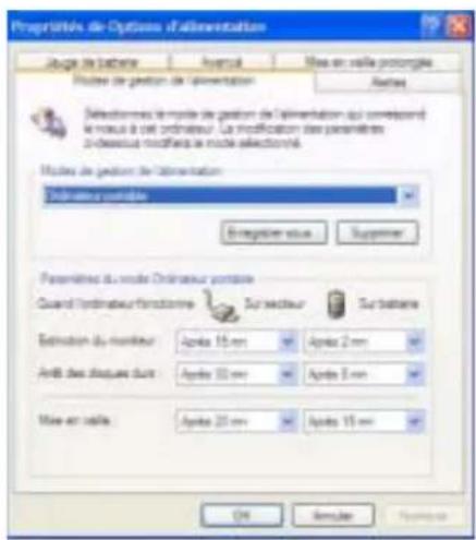 Motion Computing M1300 - Création de nouveaux scénarios d'alimentation - 1