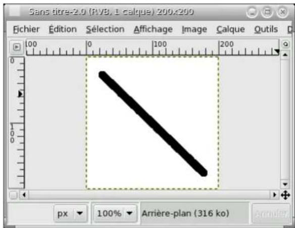 Gimp 2.4 - 7.13.1Desserunerelignedroite - 4