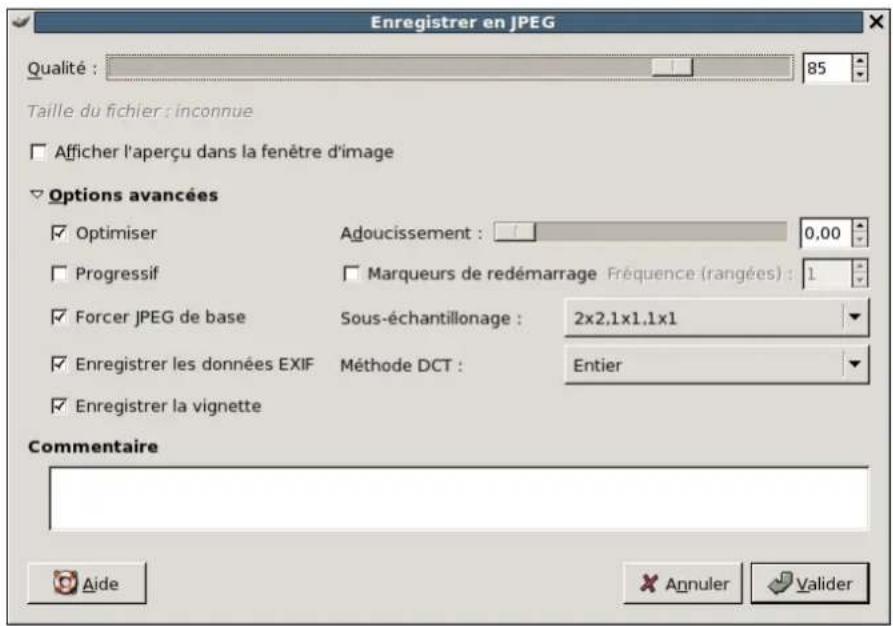 Gimp 2.4 - 6.1.2.2EnregistrauformatJPEG - 1