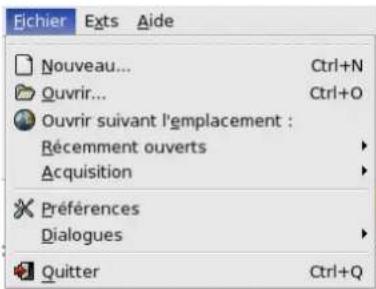 Gimp 2.4 - 14.5.1L菜单Fichier - 2