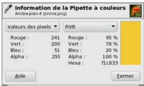 Gimp 2.4 - 12.6.2Pipetteacouleurs - 2
