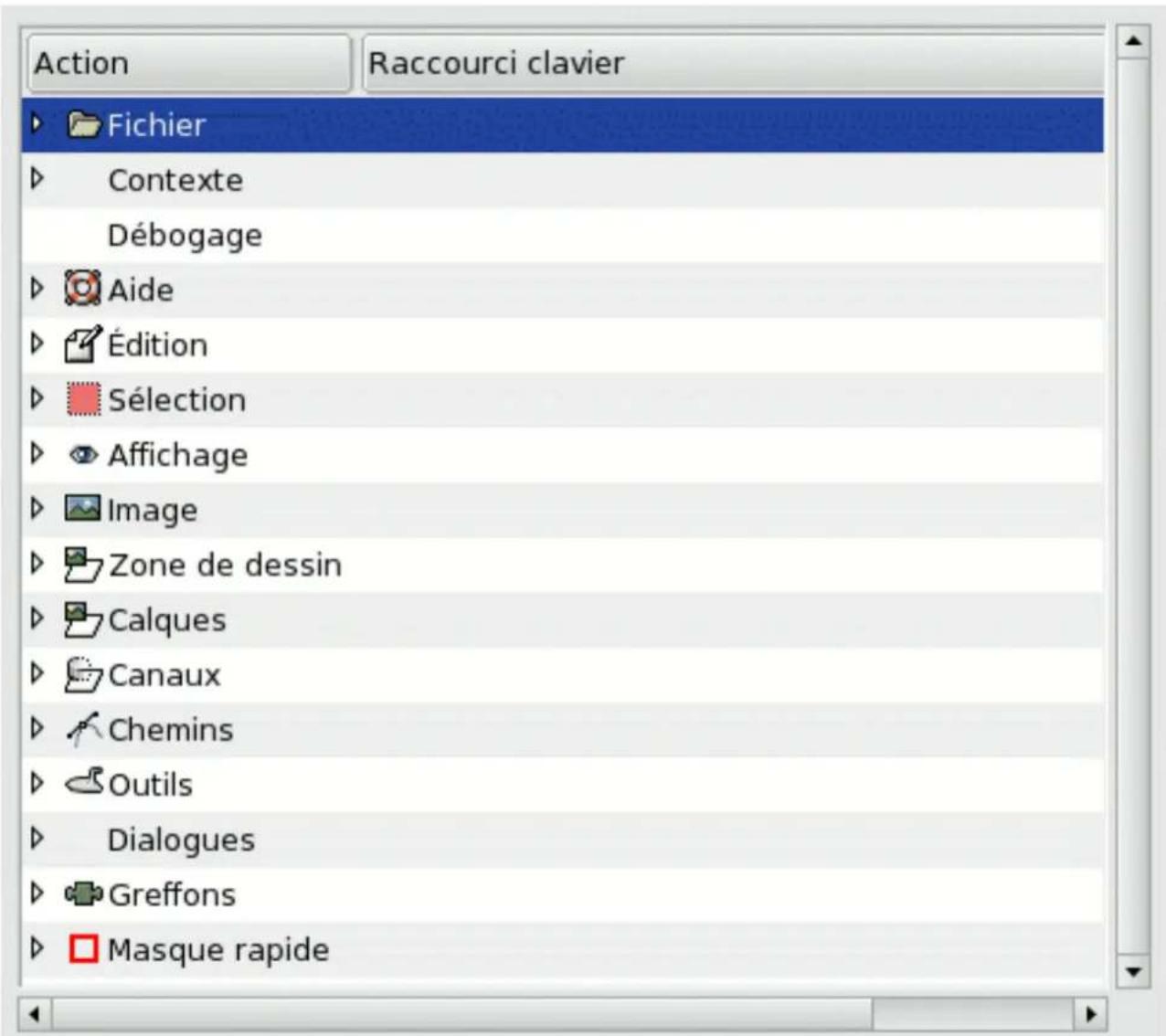 Gimp 2.4 - Créationderaccourcisclavierverslesfonctionsdumenu - 1