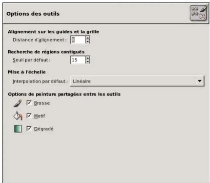Gimp 2.4 - 13.5.2.7Optionsdesutils - 1