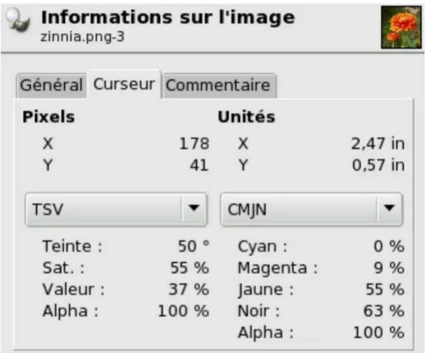 Gimp 2.4 - OngletCurseur - 2