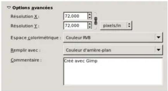 Gimp 2.4 - 14.5.2.3Optionsavances - 1