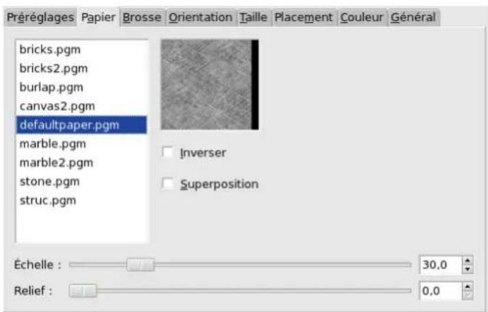 Gimp 2.4 - OngletPapier - 1