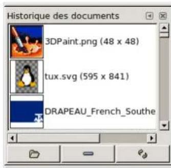 Gimp 2.4 - 13.4.3Dialoguel'd historiquesedesdocuments - 1