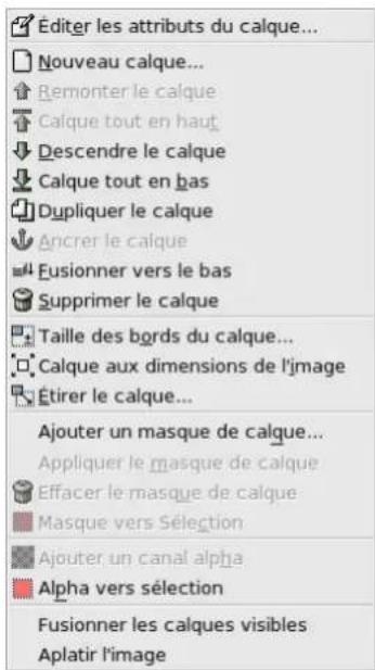Gimp 2.4 - IntroductiOnaMenu "Calque" - 1