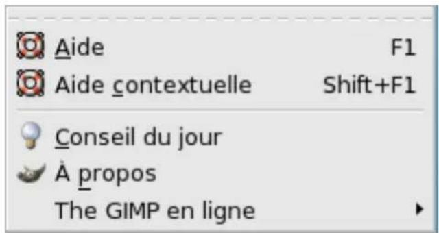 Gimp 2.4 - IntroductiOnaMenu"Aide" - 1
