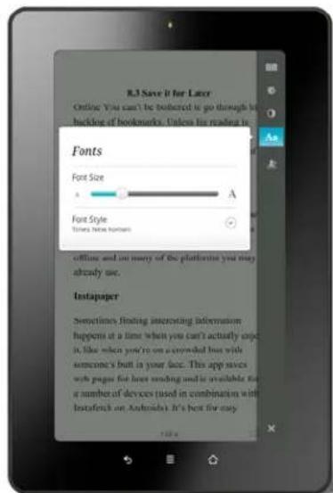 KOBO Vox eReader - Modifier la taille et le style du texte - 1