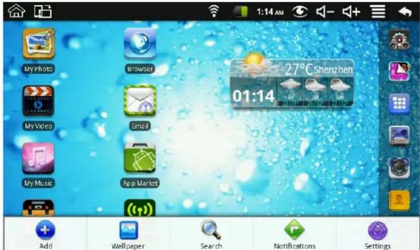 Bluetech MID700GBT001 - Menu de fonctions du bureau - 1